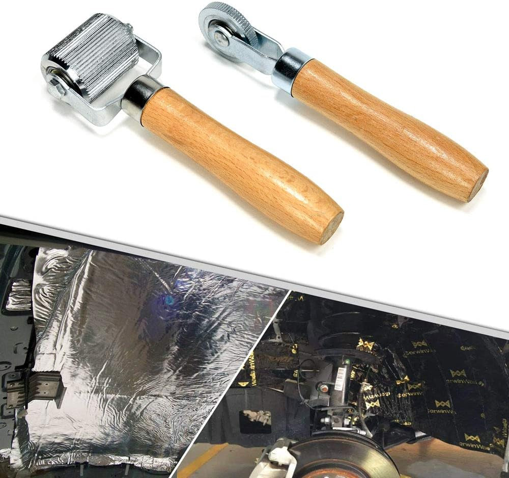 Car Sound Deadening Roller, 0.7Lb Extremely Smooth Sound Insulation Roller Metal, Noise Deadening Sound Deading Tool (2 PCS - 1.69 Inch/0.24 Inch)