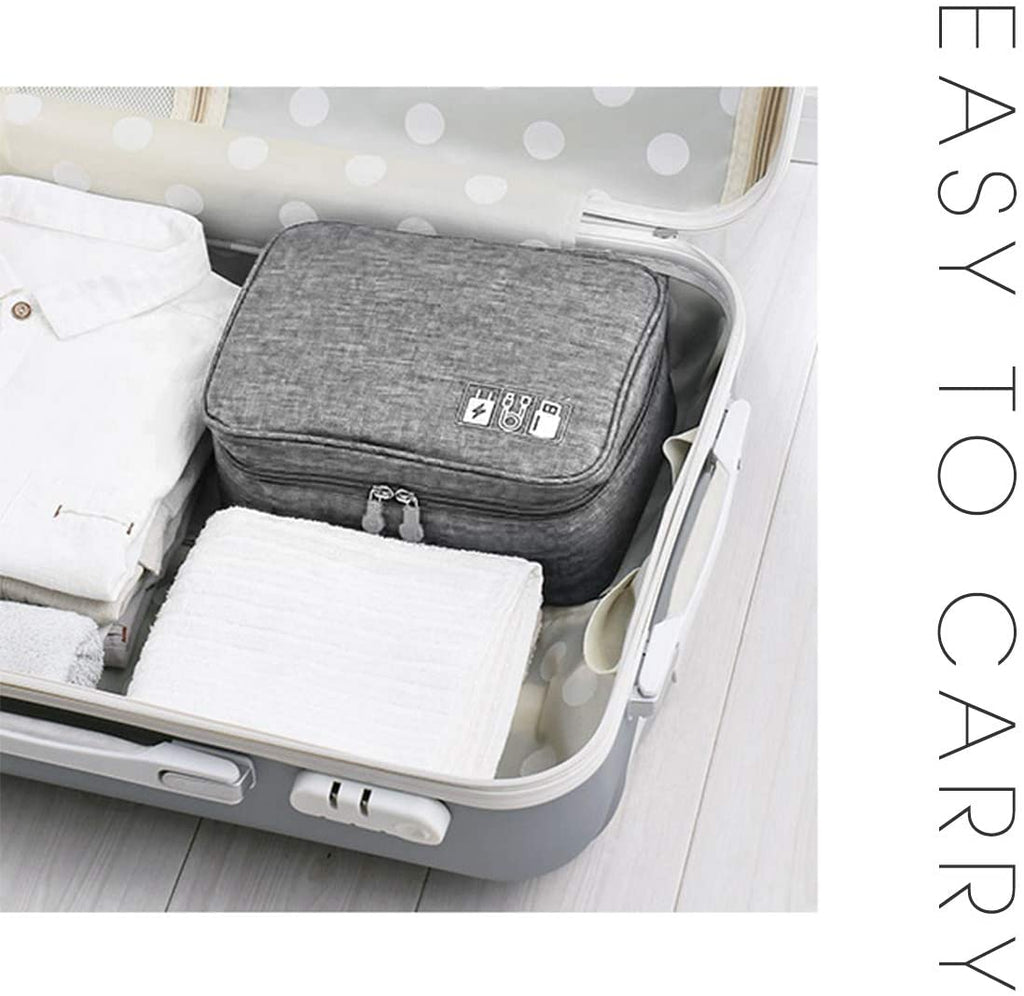 Electronics Organizer, Electronic Accessories Bag Travel Cable Organizer Three-Layer for Ipad Mini, Kindle, Hard Drives, Cables, Chargers