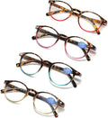 Reading Glasses for Women - Blue Light Blocking Ladies Spring Hinge Readers with Pouches anti Eyestrain/Glare Women'S Computer Eyeglasses (4 Pairs Mix Color, 1.75)