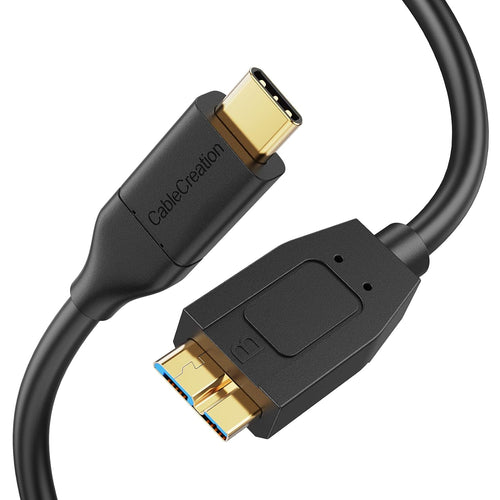 4FT USB C to Micro B Cable,10Gbps Speed External Hard Drive Braided,Usb 3.1 Type C to Micro B Work for Iphone 15,16,Seagate WD Westgate My Passport,Macbook Pro/Air, Ipad/Tablet,Black