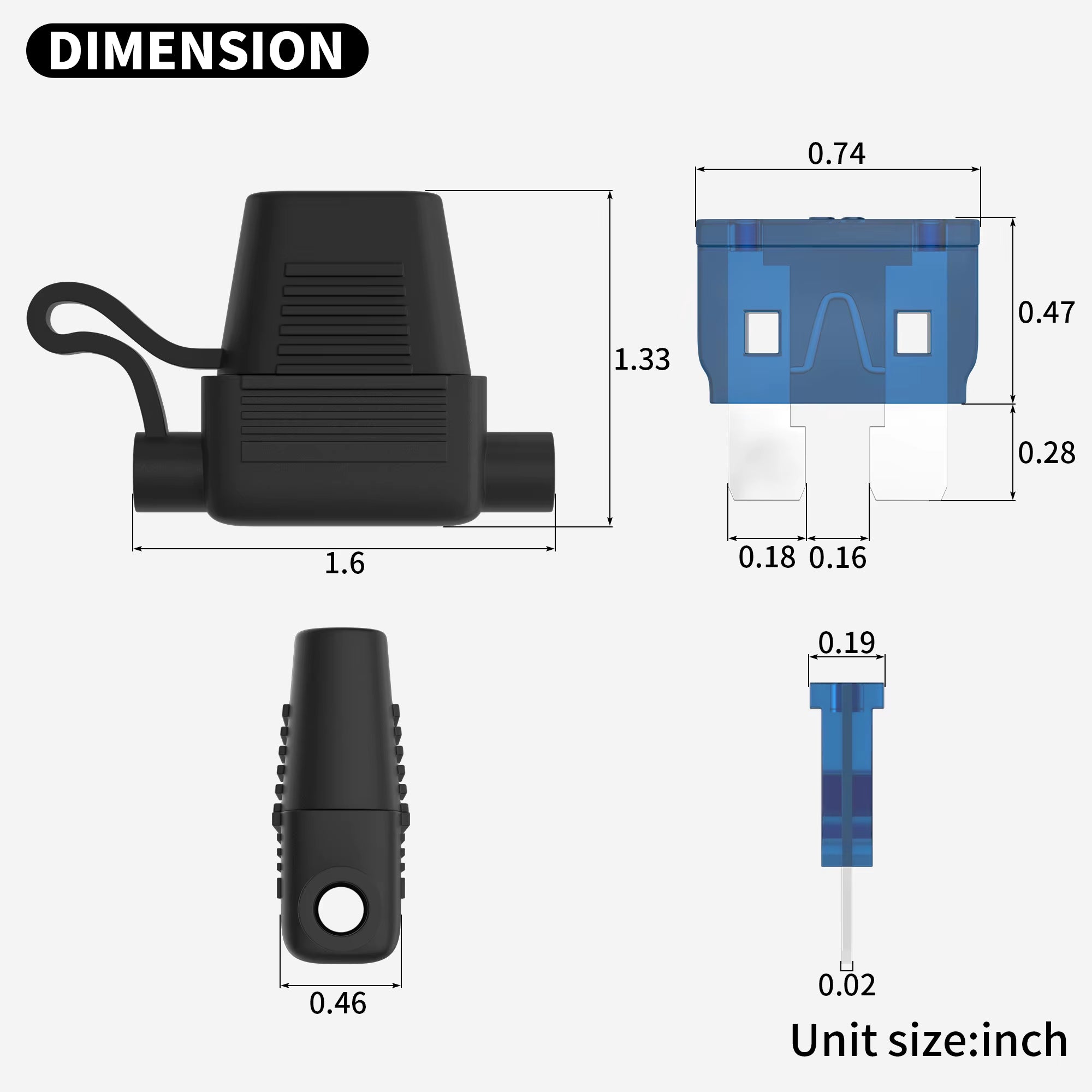 5PCS 18 Gauge Fuse Holder 12V for ATC/ATO Blade Fuse Inline Fuse Holder 12V with 18 AWG Wires with 10A 15A Fuse Car
