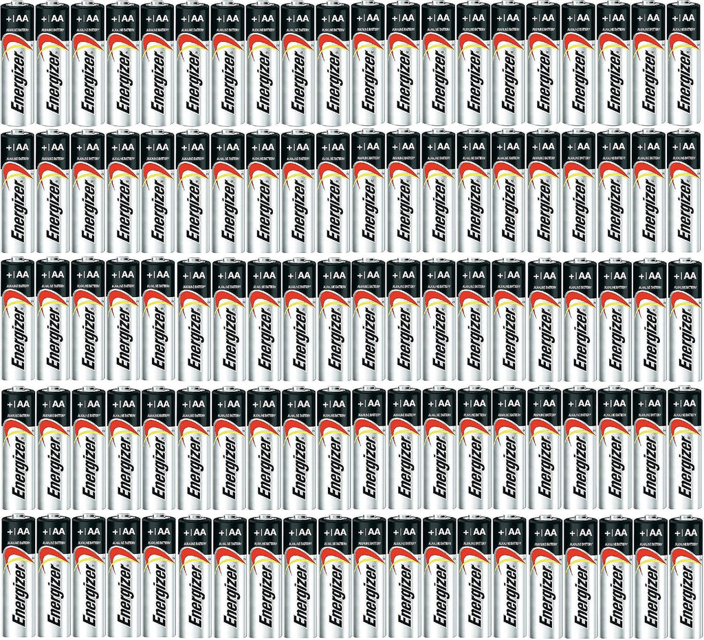AA Max Alkaline E91 Batteries Made in USA - Expiration 12/2024 or Later - 100 Count