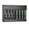 8-Bay Smart Charger with AA AAA Rechargeable Battery, 4 X 2800Mah AA & 4 X1100Mah AAA Batteries – Fast Charging for Home Camera Devices