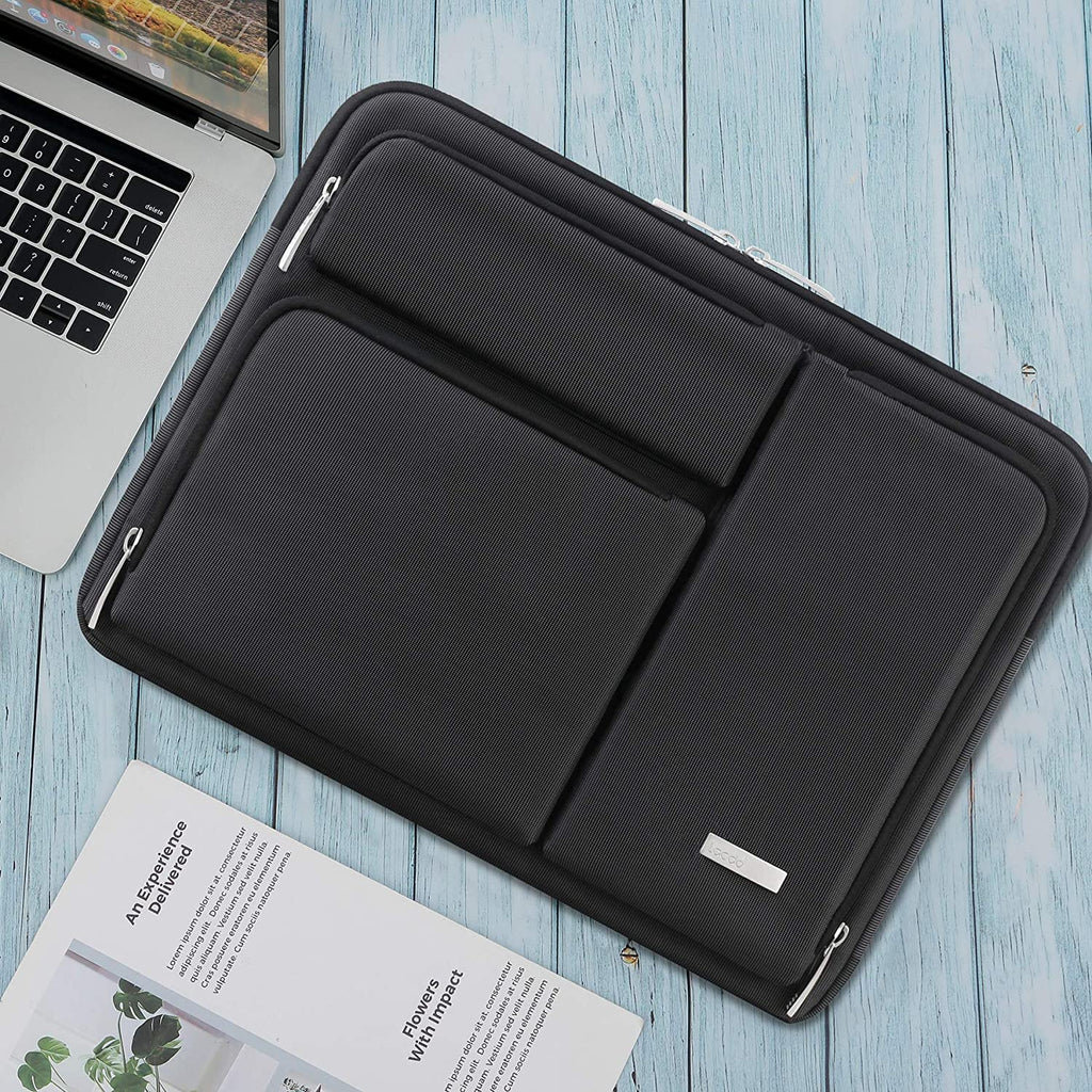 360° Protective Laptop Sleeve Case for 14 Inch HP Chromebook 14 / X360 14A / HP Stream 14, Acer Swift / Chromebook 314, 14" Ideapad Chromebook S330 ASUS Dell Portable Laptop Computer Bag, Black