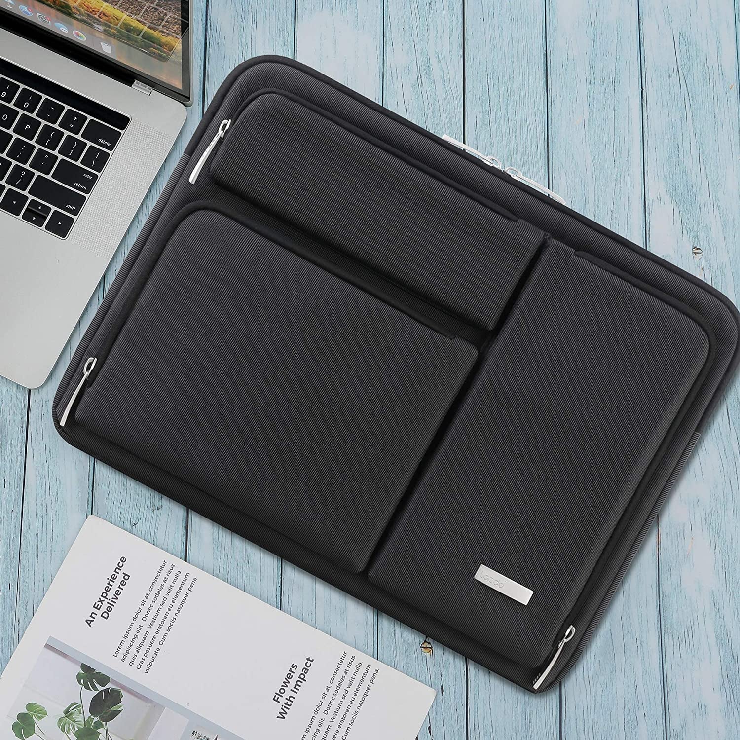 360° Protective Laptop Sleeve Case for 14 Inch HP Chromebook 14 / X360 14A / HP Stream 14, Acer Swift / Chromebook 314, 14" Ideapad Chromebook S330 ASUS Dell Portable Laptop Computer Bag, Black