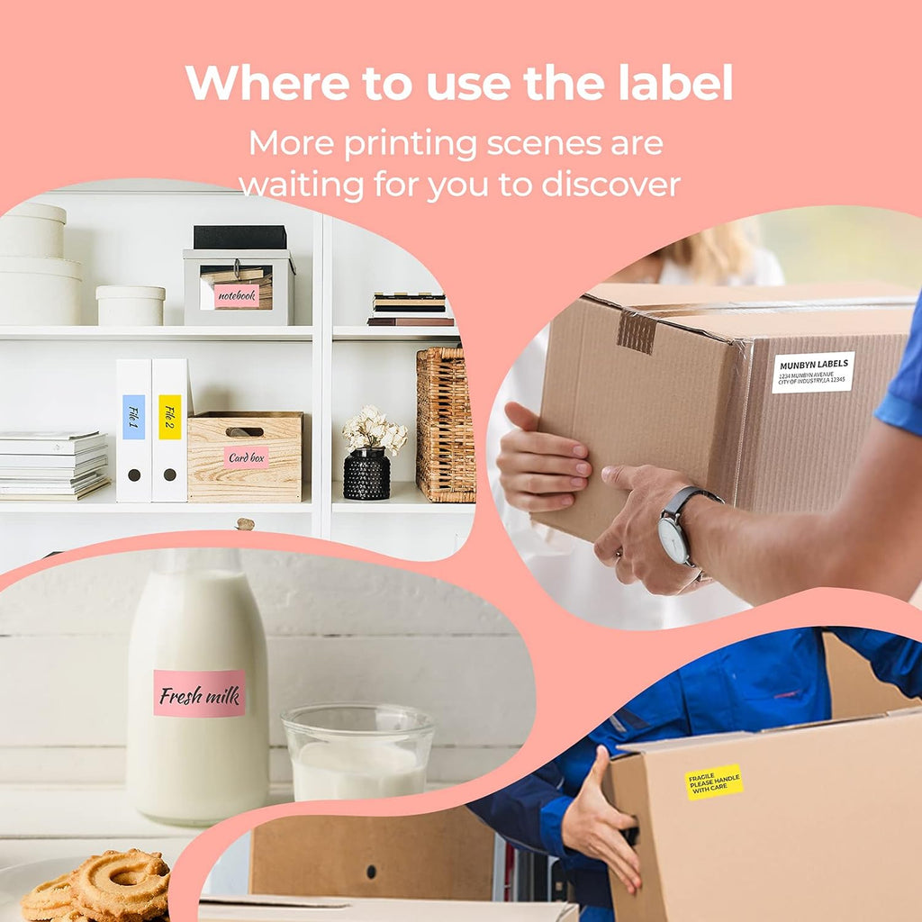 2.25"X1.25" Thermal Sticker Labels, Yellow Self-Adhesive Barcode Label Paper for Direct Thermal Printer and Business, Multi-Purpose Rectangle Address Shipping Mailing Sticker,1000 Sheets/Roll