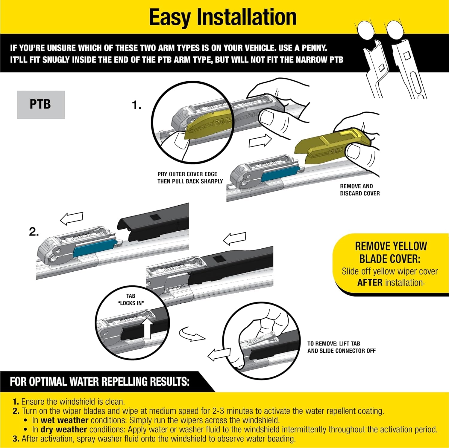 810163 Repellency Water Repellent Wiper Blades, 26" & 16" Windshield Wipers, All Weather Streak-Free for Enhanced Visibility W/ Water Repellency Formula