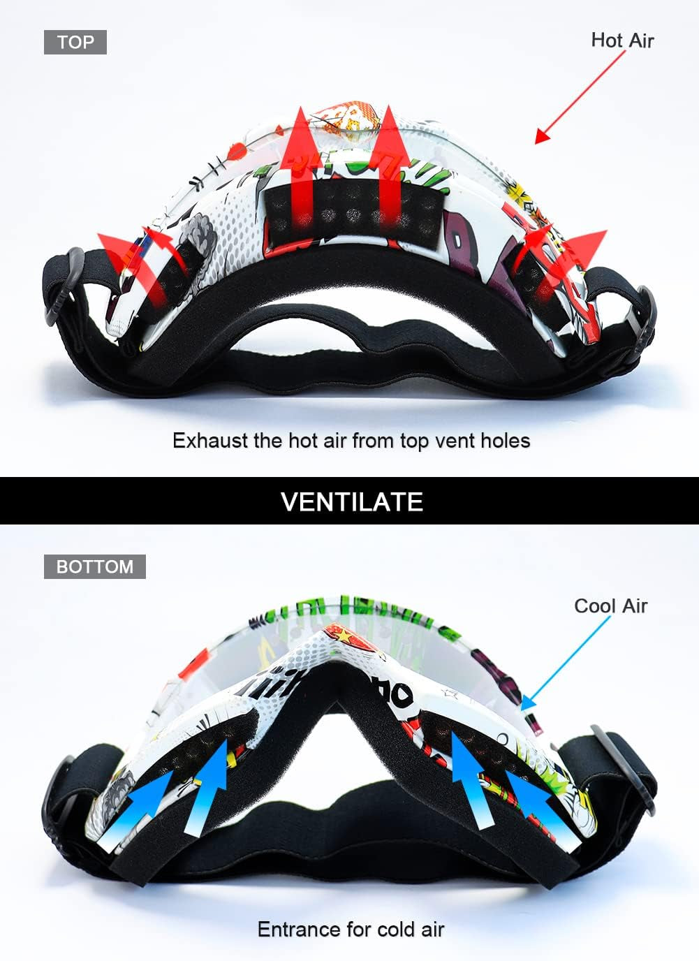 Motocross Dirt Bike Motorcycle Goggles for Youth and Adult | UV400 Windproof Dustproof,Offroad ATV MX General Riding Goggles,With Adjustable Strap