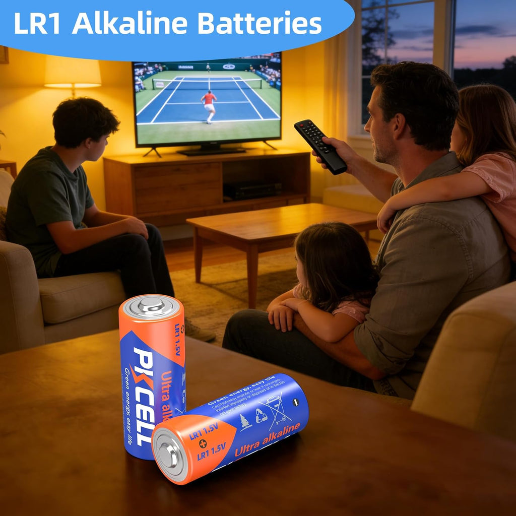 N Size 1.5V Alkaline Batteries, 5 Pack Ultra Long-Lasting MN9100/E90/LR1 Medical Battery for Medical Devices, GPS Trackers, Flashlights, Key Fobs, 10-Year Shelf Life