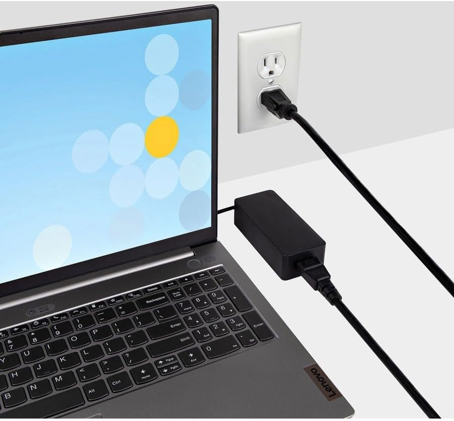 6Ft (1.8M) Laptop Power Cord NEMA 5-15P to C5 (Mickey Mouse) 10A 125V 18AWG Laptop Replacement Charger Cord Brick Cord - UL Listed (PXT101NB3S)