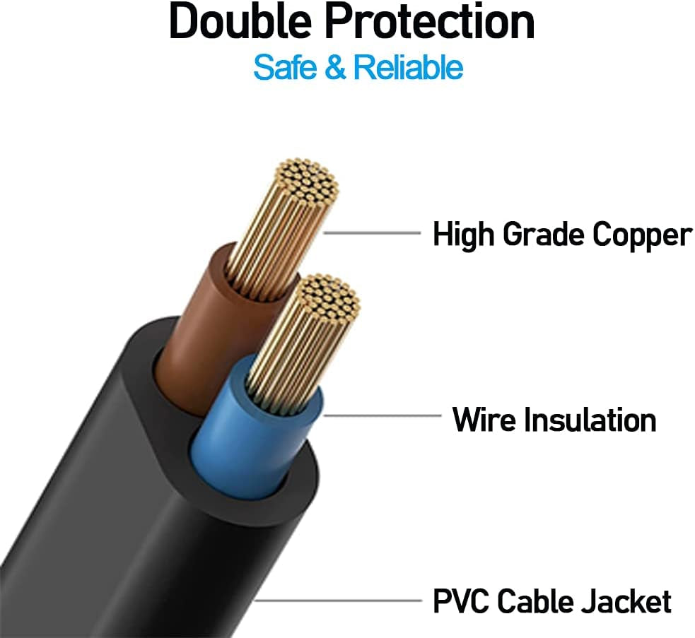 AC Power Cord Cable Compatible Apple TV 1St, 2Nd, 3Rd, 4Th, 5Th Generation (4K) - UL Listed