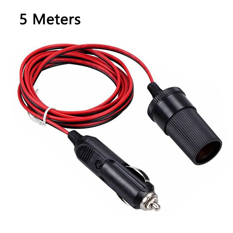 12V 10A Car Cigarette Lighter Socket Extension Cord Cable 2M/5M Male Plug to Female Socket Extension Cable Car Interior