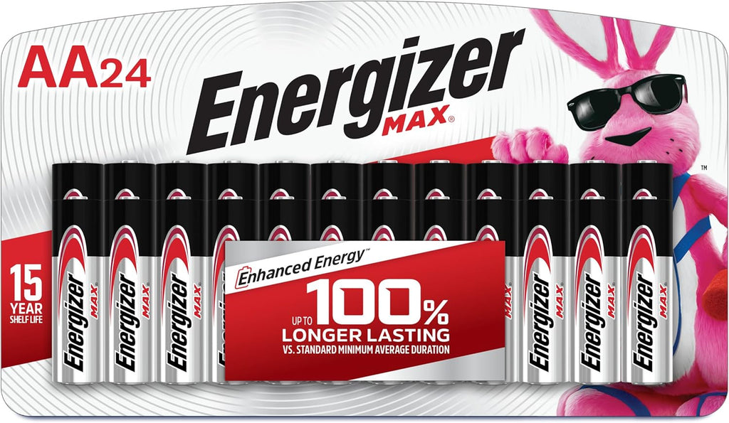 AA Batteries, MAX Double AA Battery Alkaline, 24 Count