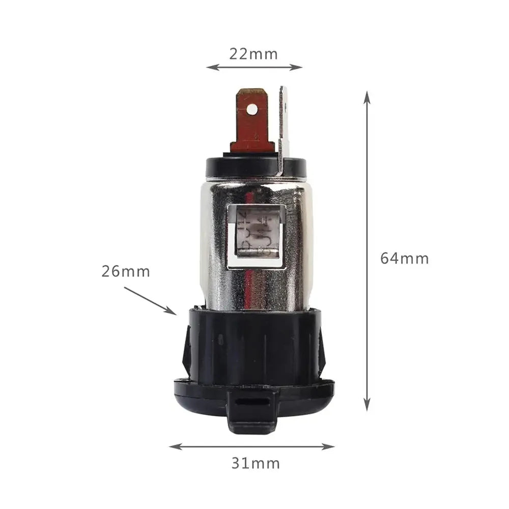 DC 12-24V Cigar Lighter Socket Car Cigarette Lighter Female Socket Power Plug Auto Motorcycle Car Marine Atv Rv Accessories