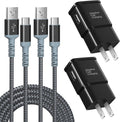 Adaptive Fast Charging Wall Charger with USB C Cable 10Ft,  USB Fast Charger Type C Charger Compatible for Galaxy S25 S24 S23 Ultra A15 A13 A03S A53 S22 S21 S20 S10 S9 Android Phone-2Pack,Black