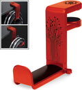 PC Gaming Headphone Holder - Desk Headphone Hanger Esports Headset Holder with Adjustable 360 Rotation, under Desk Hook Clamp, Universal Fit - Built in Cable Clip Organizer - Red