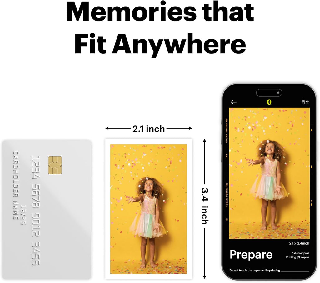 KODAK Mini 2 Retro 2X3 Portable Photo Printer, 8 Sheets, Bluetooth Smartphone Printer for Iphone & Android, Instant Color Prints, 4PASS Dye Sublimation, White