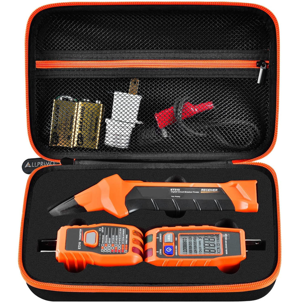 Hard Storage Case for Klein ET310 AC Circuit Breaker Finder, 80016 Outlet Repair Kit & RT250 GFCI Tester - Box Only
