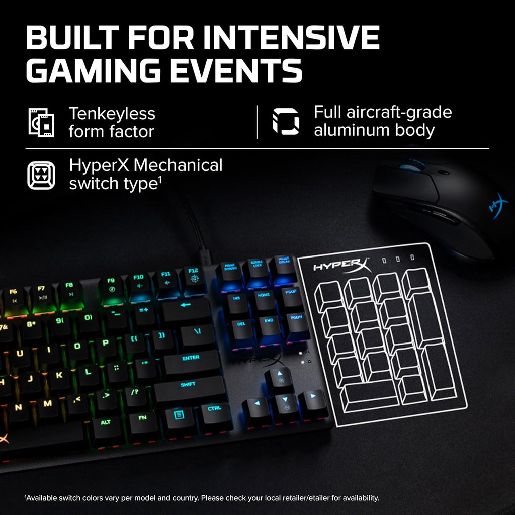 Alloy Origins Core - Tenkeyless Mechanical Gaming Keyboard, Software Controlled Light & Macro Customization, Compact Form Factor, RGB LED Backlit, Linear  Red Switch,Black