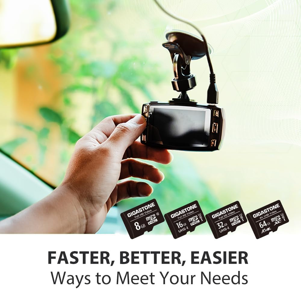 8GB Micro SD Card 20-Pack, Full HD Video, Surveillance Security Cam Action Camera Drone, 80Mb/S Micro SDHC Class 10, with Adapters